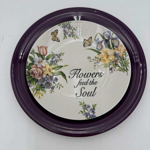 Set of 4 Salad Plates Flowers Feed the Soul By Lily Creek - Picture 6 of 8